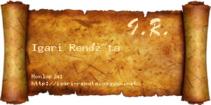 Igari Renáta névjegykártya