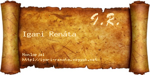 Igari Renáta névjegykártya